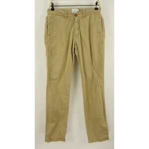 Sunspel Men's 30 x 32 Light Brown Twill Cotton Flat Front Mid Rise Chino Pants